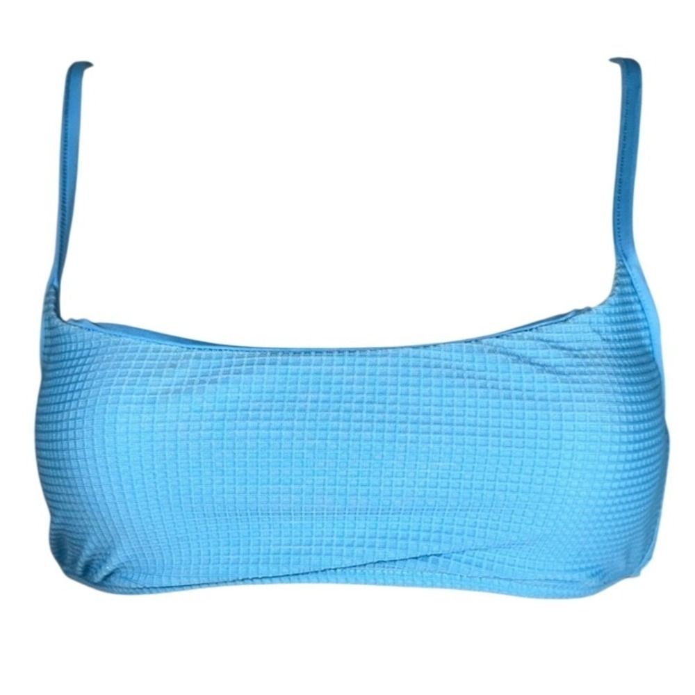 Stone Fox Swim x PacSun Bikini Top Women S Blue Ribbed Bralette Scoop Neck NWT - Picture 4 of 14